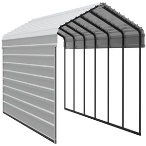 Abri d’auto Arrow avec fermeture sur un côté de 12 x 29 x 7 pieds Coquille d’œuf