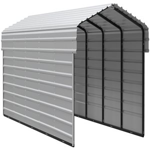 Abri d’auto Arrow avec fermeture sur un côté de 10 x 24 x 7 pieds Coquille d’œuf