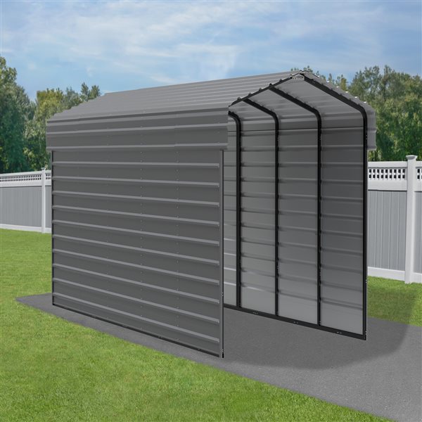 Arrow Steel Carport with 2 Side Wall Kits, 10x24x09