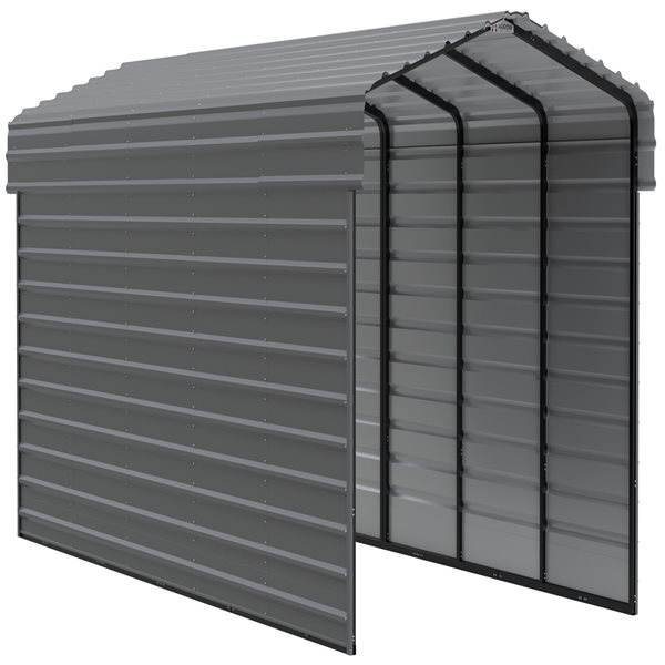 Arrow Steel Carport with 2 Side Wall Kits, 10x24x09