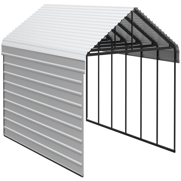 Arrow Steel Carport with 1 Side Wall Kit, 20x29x09