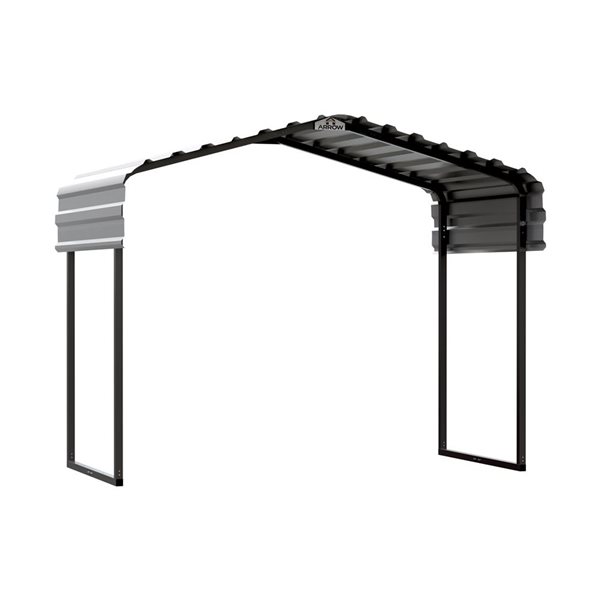 Arrow 10 W x 6 L x 7-ft H Eggshell Galvanized Steel Roof Metal Canopy