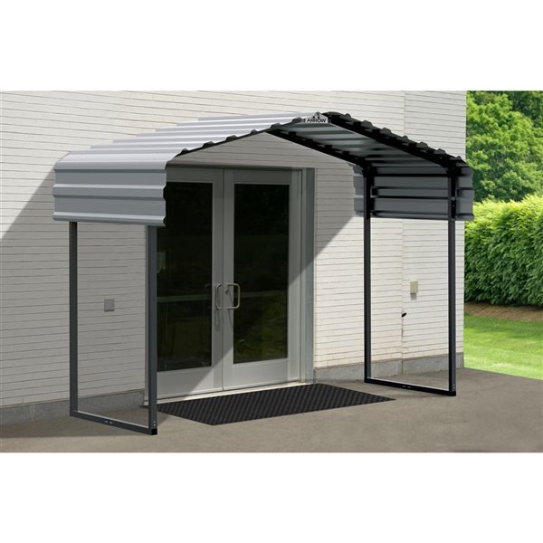 Arrow 10 W x 6 L x 7-ft H Eggshell Galvanized Steel Roof Metal Canopy