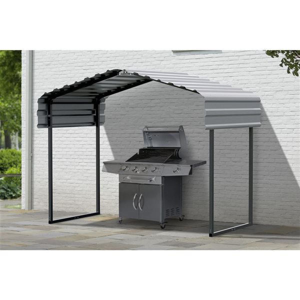 Arrow 10 W x 6 L x 7-ft H Eggshell Galvanized Steel Roof Metal Canopy