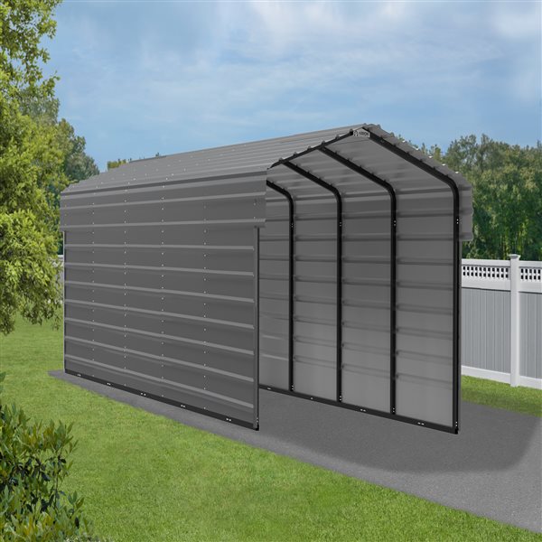 Arrow Steel Carport with 2 Side Wall Kits, 10X24X07