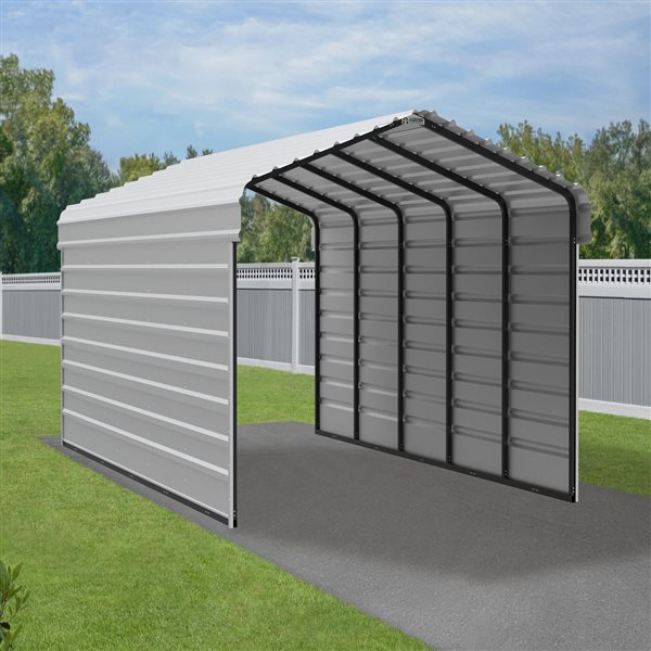 Arrow Steel Carport with 2 Side Wall Kits, 12X24X07