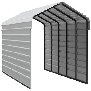 Abri d’auto Arrow avec fermeture sur un côté de 12 x 24 x 7 pieds Coquille d’œuf