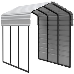 Abri d’auto Arrow avec fermeture sur un côté de 10 x 15 x 7 pieds Coquille d’œuf