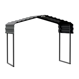 Arrow 10 W x 6 L x 7-ft H Charcoal Galvanized Steel Roof Metal Canopy