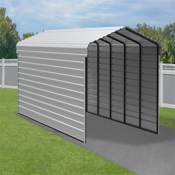Arrow Steel Carport with 2 Side Wall Kits, 12x29x09