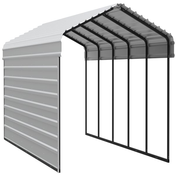 Arrow Steel Carport with 1 Side Wall Kit, 12X24X07