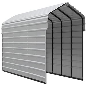 Abri d’auto Arrow avec fermeture sur un côté de 10 x 29 x 7 pieds Coquille d’œuf
