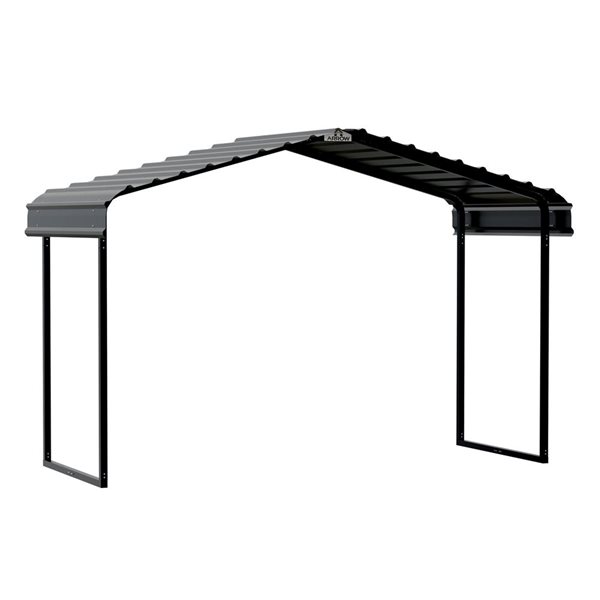 Arrow 12 W x 6 L x 7-ft H Charcoal Galvanized Steel Roof Metal Canopy