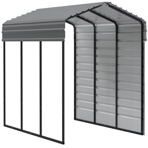 Abri d’auto Arrow avec fermeture sur un côté de 10 x 15 x 9 pieds Anthracite