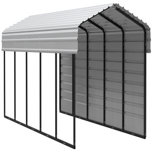 Abri d’auto Arrow avec fermeture sur un côté de 10 x 24 x 7 pieds Coquille d’œuf