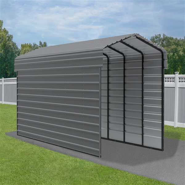 Arrow Steel Carport with 2 Side Wall Kits, 10x29x09