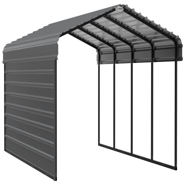 Arrow Steel Carport with 1 Side Wall Kit, 12x20x07