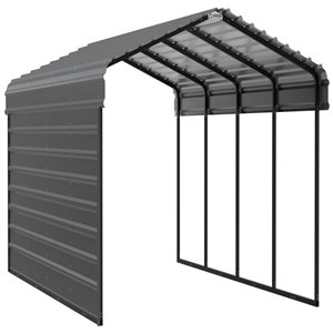 Arrow Steel Carport with 1 Side Wall Kit, 12x20x07