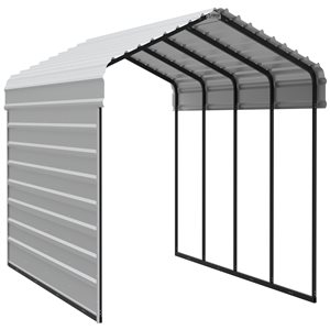 Abri d’auto Arrow avec fermeture sur un côté de 12 x 20 x 7 pieds. Coquille d’œuf