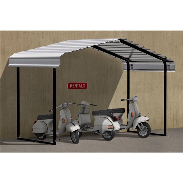 Arrow 12 W x 6 L x 7-ft H Eggshell Galvanized Steel Roof Metal Canopy