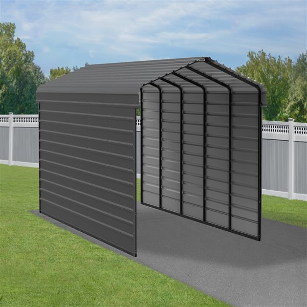Arrow Steel Carport with 2 Side Wall Kits, 12x24x09