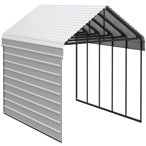 Arrow Steel Carport with 1 Side Wall Kit, 20x24x07