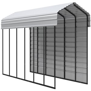 Abri d’auto Arrow avec fermeture sur un côté de 10 x 29 x 9 pieds Coquille d’œuf