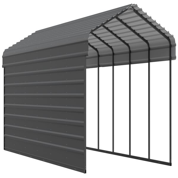 Arrow Steel Carport with 1 Side Wall Kit, 12X29X07