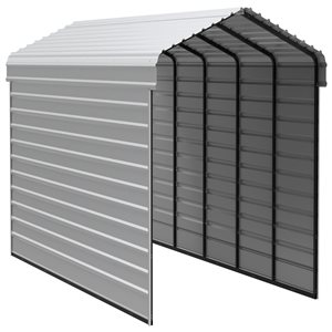 Abri d’auto Arrow avec fermeture sur un côté de 12 x 24 x 9 pieds Coquille d’œuf