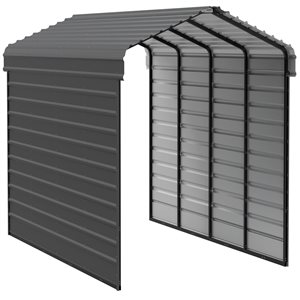 Abri d’auto Arrow avec fermeture sur un côté de 12 x 20 x 9 pieds Anthracite