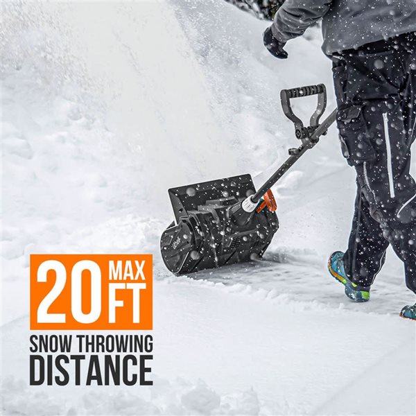 Litheli U20 12-in Long-Handle Plastic Cordless Brush Snow Shovel