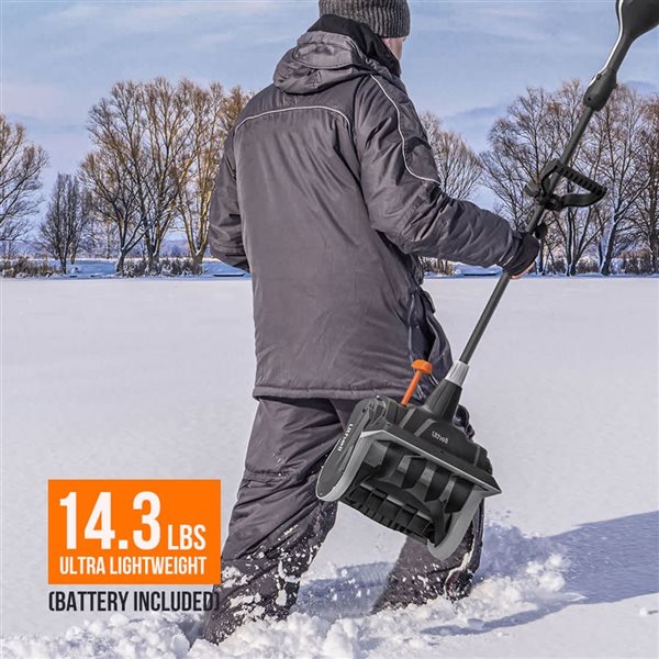 Litheli U20 12-in Long-Handle Plastic Cordless Brush Snow Shovel