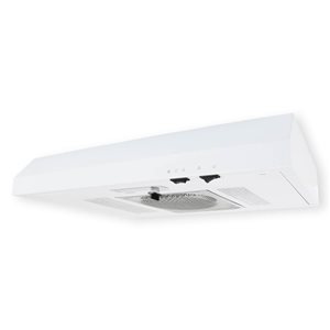 ARIA 180 CFM 24-in Convertible Ducted/Ductless Venting Undercabinet Range Hood w/ LED Lights and 2-Speed Fan - White