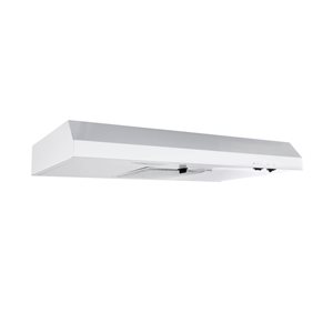 ARIA 210 CFM 30-in Convertible Ducted/Ductless Venting Undercabinet Range Hood w/ LED Lights and 2-Speed Fan - White