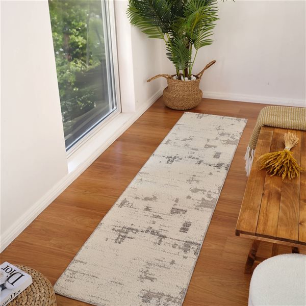 Rug Branch Nimbus 2 W x 8-ft L Cream Rectangular Modern Indoor Runner Rug