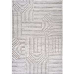 Tapis décoratif Astra Rug Brand 4 l. x 6 pi L. d'intérieur gris rectangulaire à motif arc-en-ciel