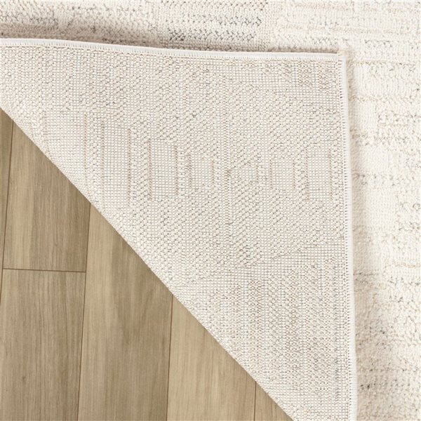 Rug Branch Astra 2 W x 5-ft L Cream Rectangular Textured Rhombus Indoor Doormat Rug