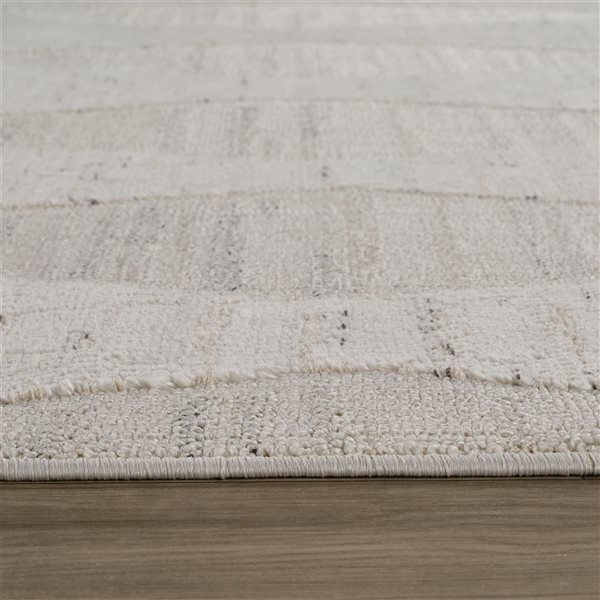 Rug Branch Astra 2 W x 5-ft L Cream Rectangular Textured Rhombus Indoor Doormat Rug