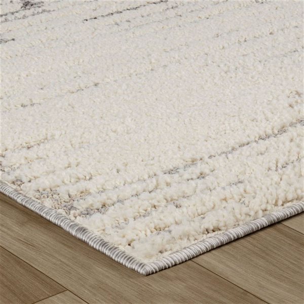 Tapis décoratif Nimbus Rug Brand 5 l. x 8 pi L. d'intérieur crème rectangulaire moderne