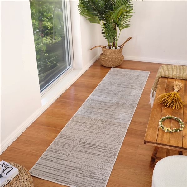 Rug Branch Astra 2 W x 8-ft L Grey Rectangular Rainbow Pattern Indoor Runner Rug