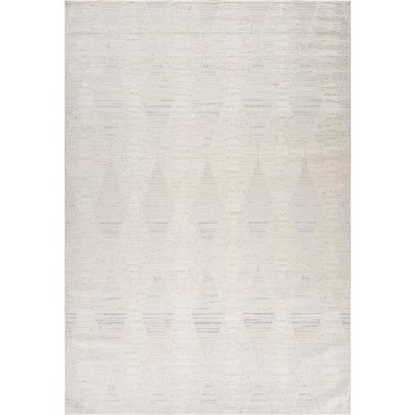 Tapis décoratif Astra Rug Brand 7 l. x 10 pi L. d'intérieur crème rectangulaire à motif losange