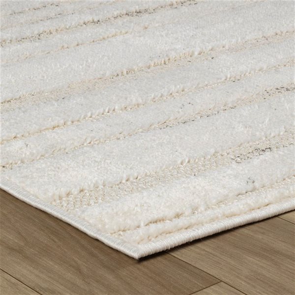 Tapis décoratif Astra Rug Brand 7 l. x 10 pi L. d'intérieur beige rectangulaire moderne