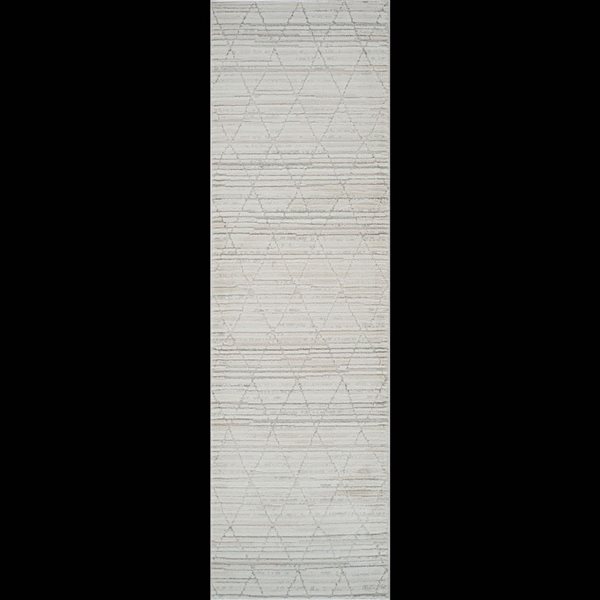 Tapis paillasson Astra Rug Brand 2 l. x 8 pi L. d'intérieur beige rectangulaire à motif losange