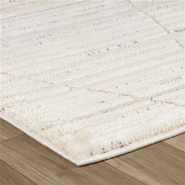 Rug Branch Astra 2 W x 8-ft L Beige Rectangular Rhombus Pattern Indoor Doormat Rug