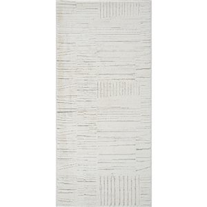 Tapis paillasson Astra Rug Brand 2 l. x 5 pi L. d'intérieur beige rectangulaire moderne