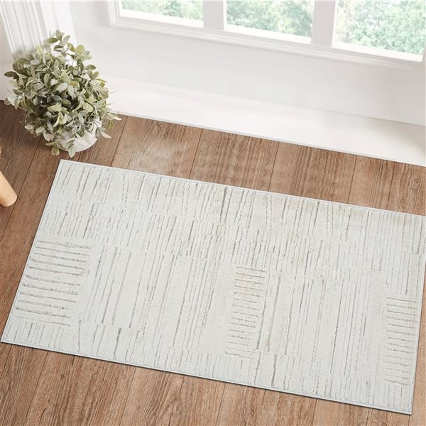 Rug Branch Astra 2 W x 5-ft L Beige Rectangular Modern Indoor Doormat Rug