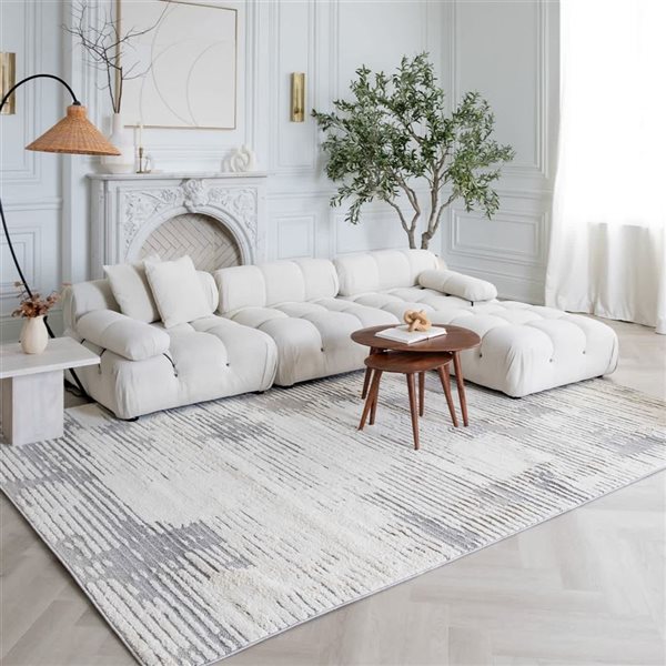 Rug Branch Nimbus 4 W x 6-ft L Cream Rectangular Modern Indoor Area Rug