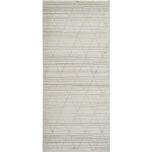 Tapis paillasson Astra Rug Brand 2 l. x 5 pi L. d'intérieur beige rectangulaire à motif losange