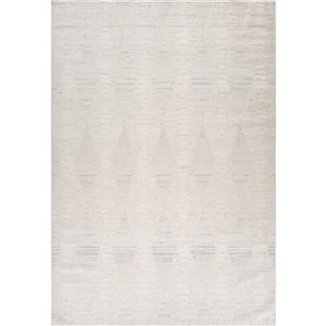 Tapis décoratif Astra Rug Brand 5 l. x 8 pi L. d'intérieur crème rectangulaire à motif losange texturé