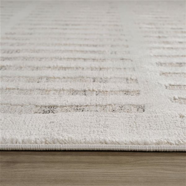 Rug Branch Astra 4 W x 6-ft L Beige Rectangular Line Pattern Indoor Area Rug